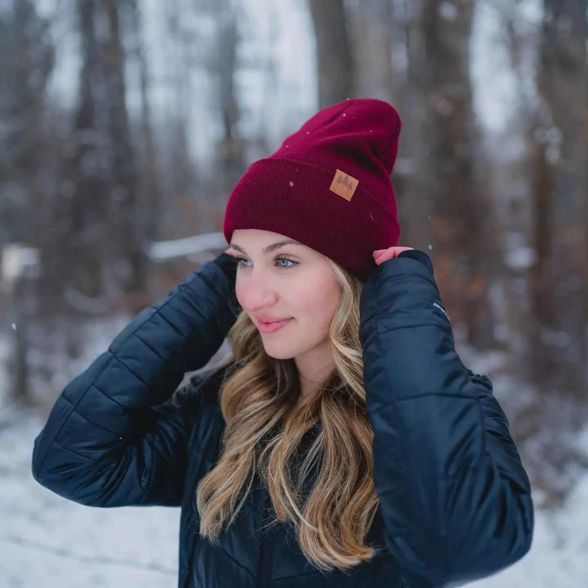 3 Tree Beanie- Burgandy