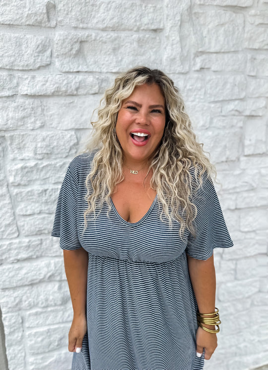 Chloe Striped Dress- Curvy