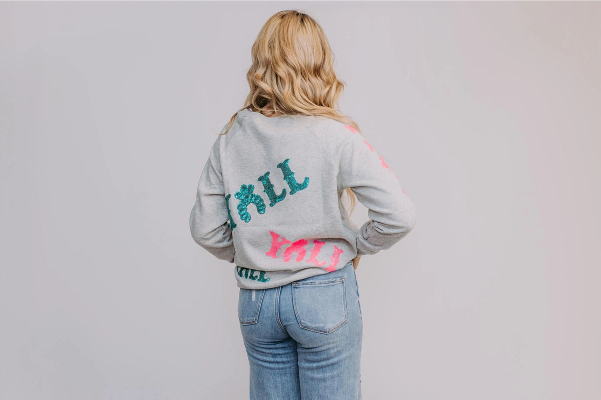 Y'All Sequin Sweatshirt