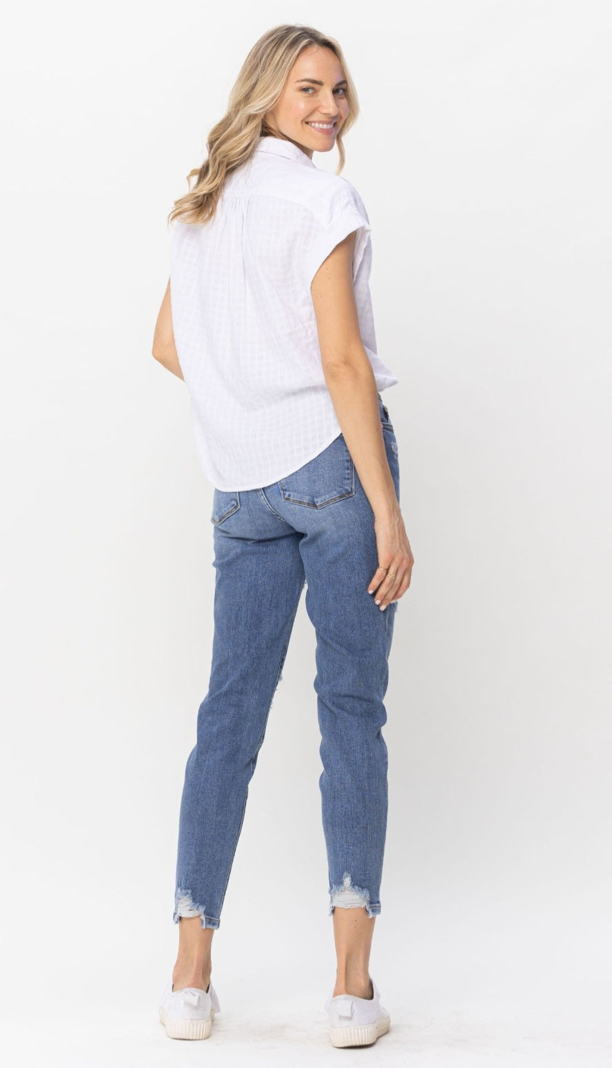 Judy Blue Patch Relaxed Skinny Jean