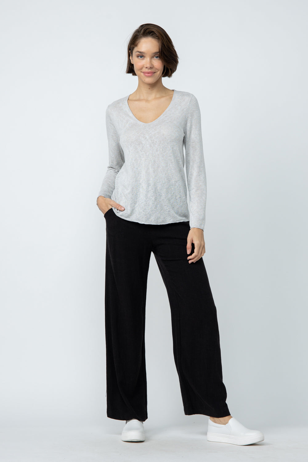 Long Sleeve V-Neck Top