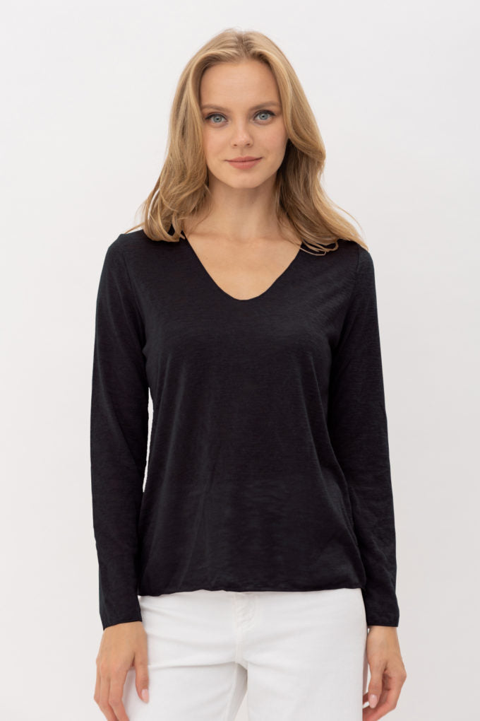Long Sleeve V-Neck Top