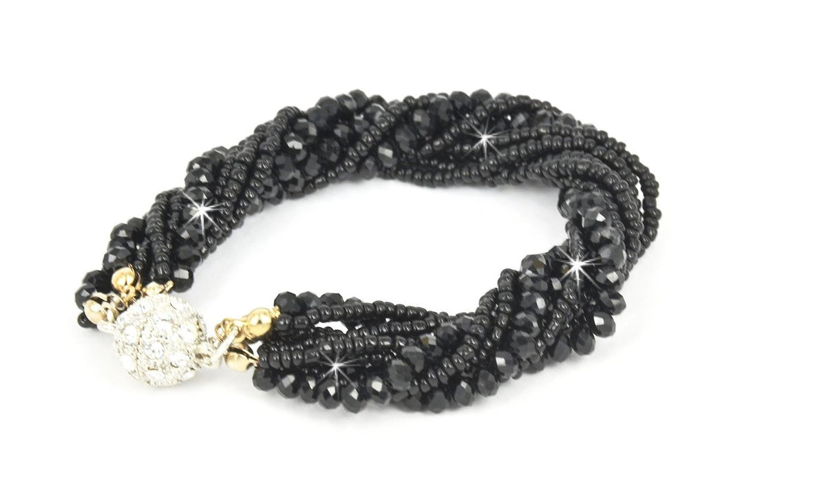 Crystal Magnet Bracelet- Black