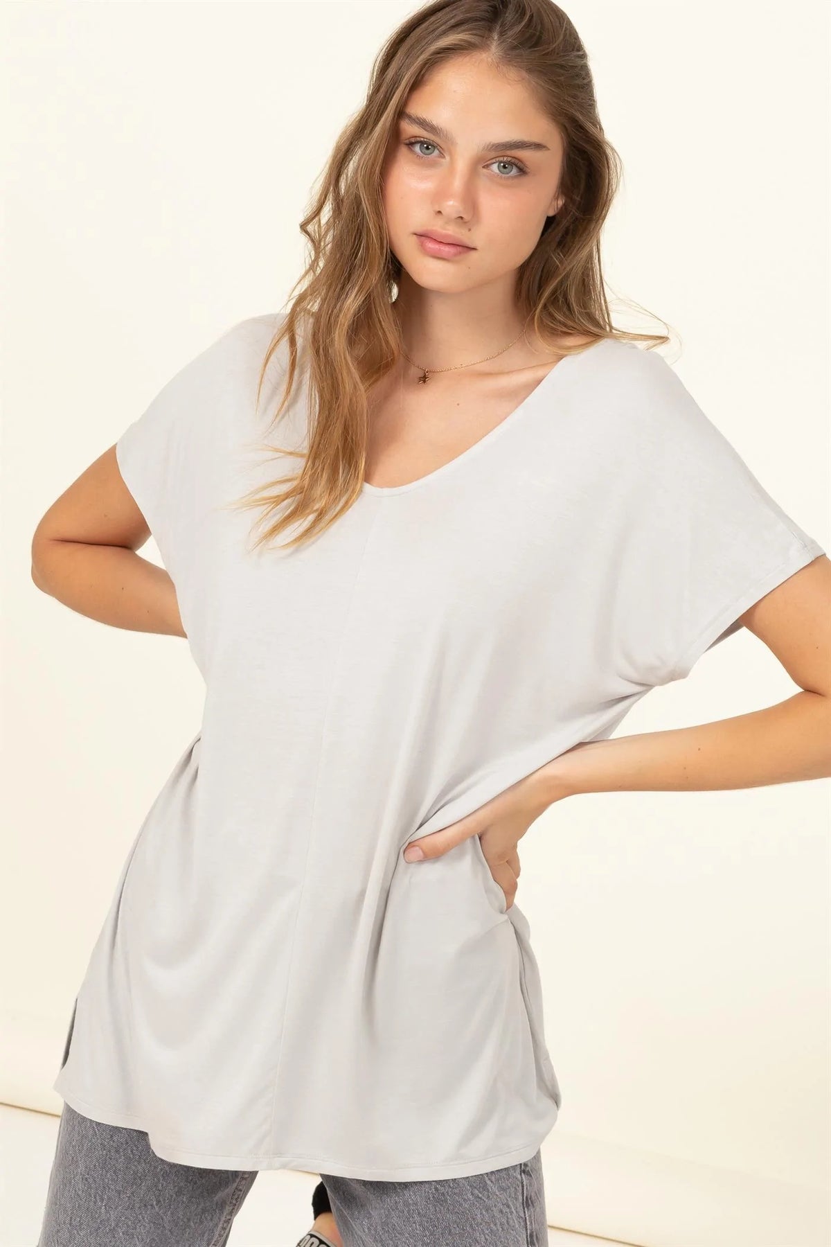 Chic Oversized Short Sleeve Top