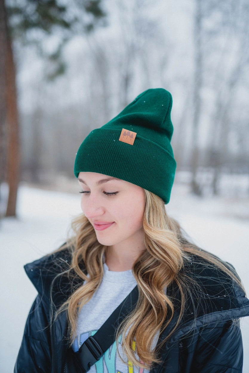 3 Tree Beanie- Emerald