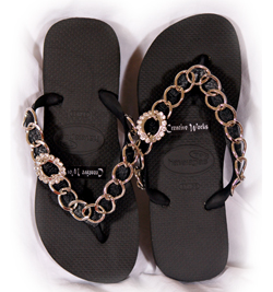 Harley - Flat Swarovski Flipflops
